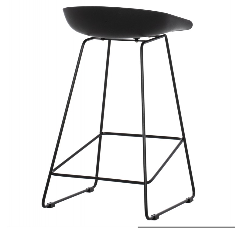 ΣΚΑΜΠΟ ΜΠΑΡ NAILA HM9299.02 ΜΑΥΡΟ ΜΕΣΑΙΟΥ ΥΨΟΥΣ 44x44x74Yεκ.