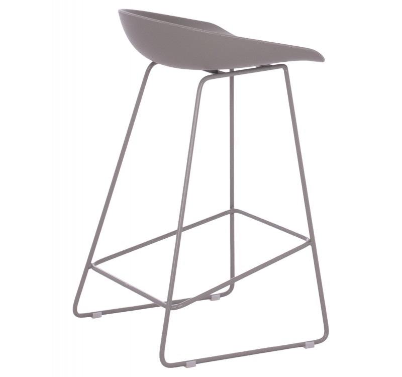 ΣΚΑΜΠΟ ΜΠΑΡ NAILA HM9299.10 ΓΚΡΙ ΜΕΣΑΙΟΥ ΥΨΟΥΣ 44x44x74Yεκ.