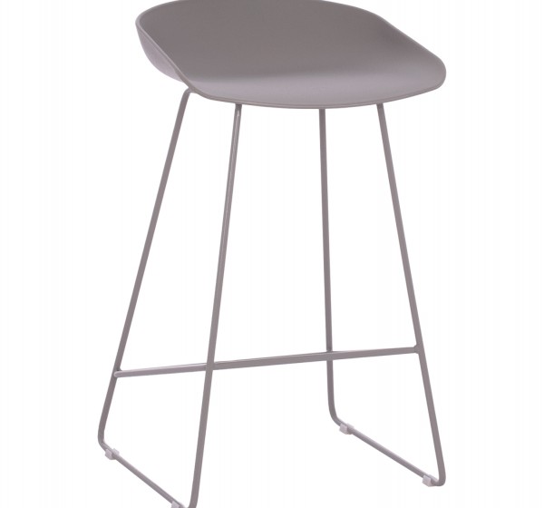 ΣΚΑΜΠΟ ΜΠΑΡ NAILA HM9299.10 ΓΚΡΙ ΜΕΣΑΙΟΥ ΥΨΟΥΣ 44x44x74Yεκ.
