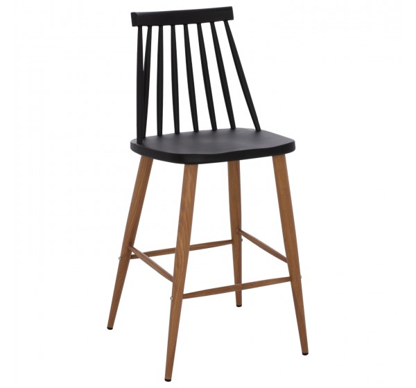 ΣΚΑΜΠΟ ΜΠΑΡ VANESSA ΜΑΥΡΟ ΜΕΣΑΙΟΥ ΥΨΟΥΣ HM9300.02  43x45x97Υεκ.