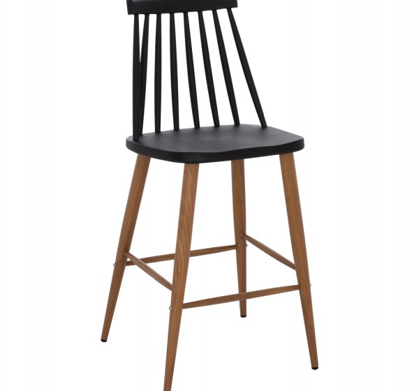 ΣΚΑΜΠΟ ΜΠΑΡ VANESSA ΜΑΥΡΟ ΜΕΣΑΙΟΥ ΥΨΟΥΣ HM9300.02  43x45x97Υεκ.