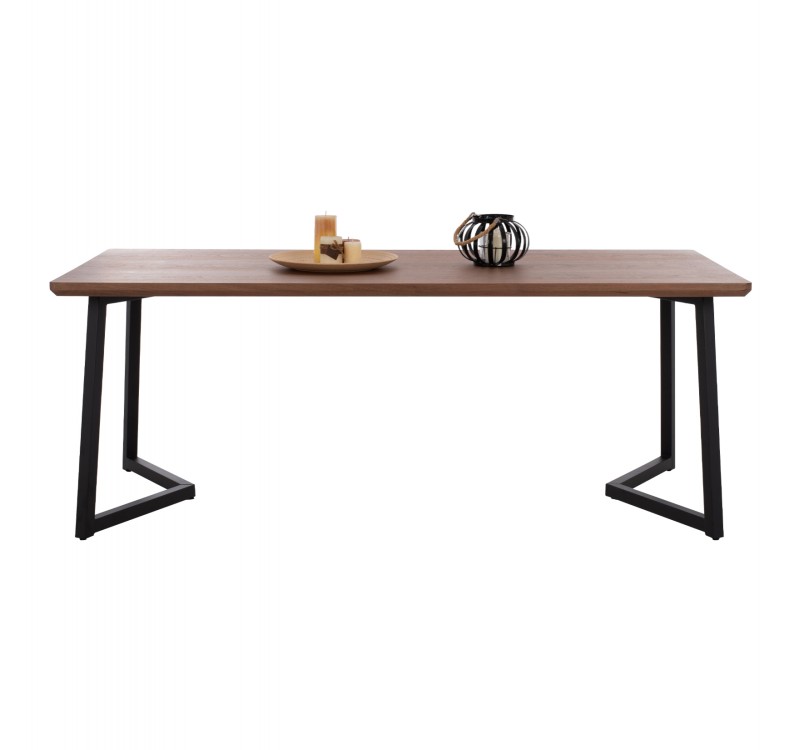 ΤΡΑΠΕΖΙ ΤΡΑΠΕΖΑΡΙΑΣ JAY HM9304.02 ΚΑΠΛΑΜΑΣ ΚΑΡΥΔΙΑΣ ΡΟΥΣΤΙΚ ΣΤΥΛ 200x100x75 εκ.