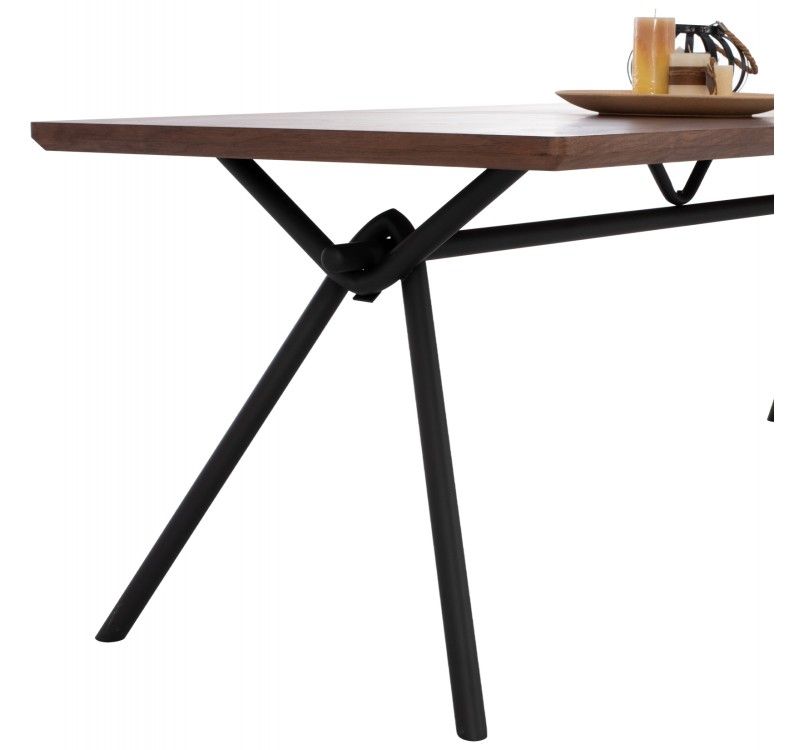 ΤΡΑΠΕΖΙ ΤΡΑΠΕΖΑΡΙΑΣ MANDY HM9303.02 ΚΑΠΛΑΜΑΣ ΚΑΡΥΔΙΑΣ ΡΟΥΣΤΙΚ ΣΤΥΛ 220x90x75Υ εκ.