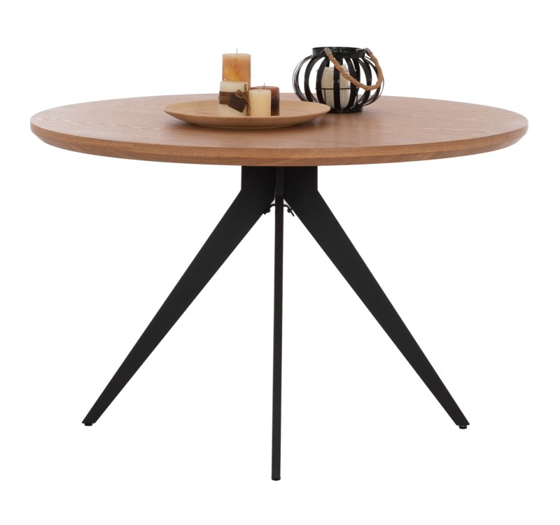 ΤΡΑΠΕΖΙ ΤΡΑΠΕΖΑΡΙΑΣ ΣΤΡΟΓΓΥΛΟ ΜΕ ΚΑΠΛΑΜΑ ΔΡΥΟΣ ΡΟΥΣΤΙΚ ΣΤΥΛ Φ120x75Υ εκ.HM9307.01