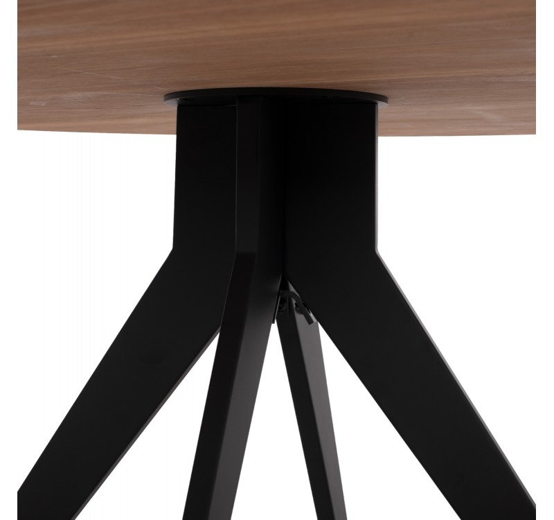 ΤΡΑΠΕΖΙ ΤΡΑΠΕΖΑΡΙΑΣ ΣΤΡΟΓΓΥΛΟ ΜΕ ΚΑΠΛΑΜΑ ΔΡΥΟΣ ΡΟΥΣΤΙΚ ΣΤΥΛ Φ120x75Υ εκ.HM9307.01