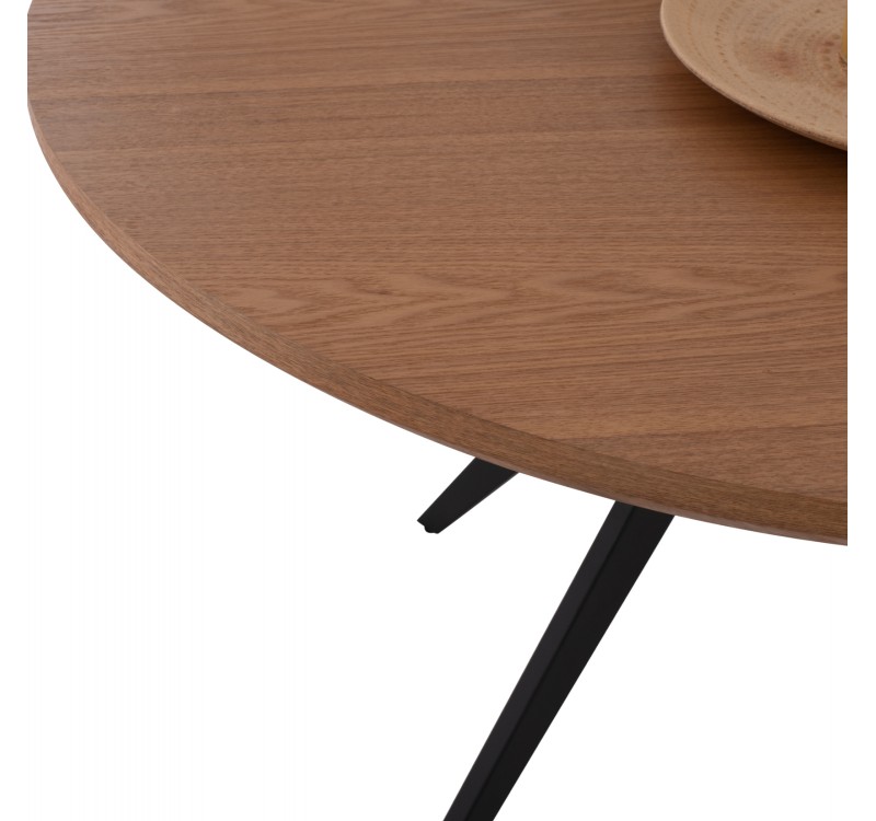 ΤΡΑΠΕΖΙ ΤΡΑΠΕΖΑΡΙΑΣ ΣΤΡΟΓΓΥΛΟ ΜΕ ΚΑΠΛΑΜΑ ΔΡΥΟΣ ΡΟΥΣΤΙΚ ΣΤΥΛ Φ120x75Υ εκ.HM9307.01