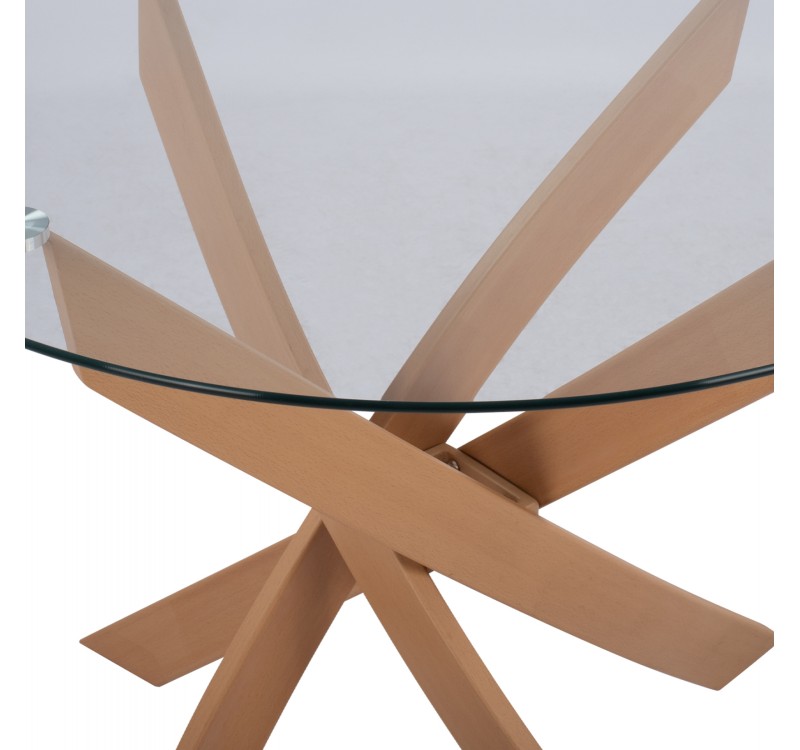 ΤΡΑΠΕΖΙ ΤΡΑΠΕΖΑΡΙΑΣ ΣΤΡΟΓΓΥΛΟ JADA ΜΕΤΑΛΛΙΚΑ ΠΟΔΙΑ ΜΕ ΥΦΗ ΞΥΛΟΥ ΚΑΙ ΓΥΑΛΙ Φ120X75Y εκ.HM8733.02