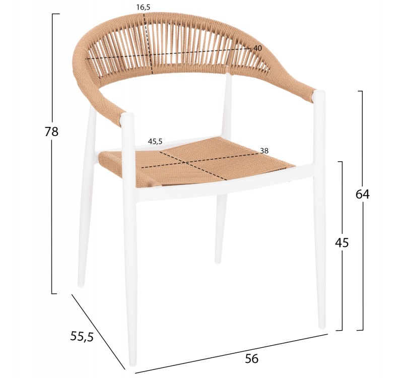 ΠΟΛΥΘΡΟΝΑ ΑΛΟΥΜΙΝΙΟΥ GRET HM5854.01 ΛΕΥΚΗ PE RATTAN ΜΠΕΖ 56x55,5x78Υεκ.