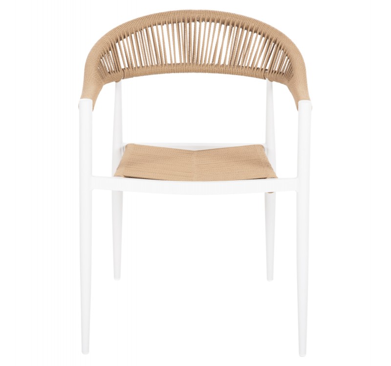 ΠΟΛΥΘΡΟΝΑ ΑΛΟΥΜΙΝΙΟΥ GRET HM5854.01 ΛΕΥΚΗ PE RATTAN ΜΠΕΖ 56x55,5x78Υεκ.