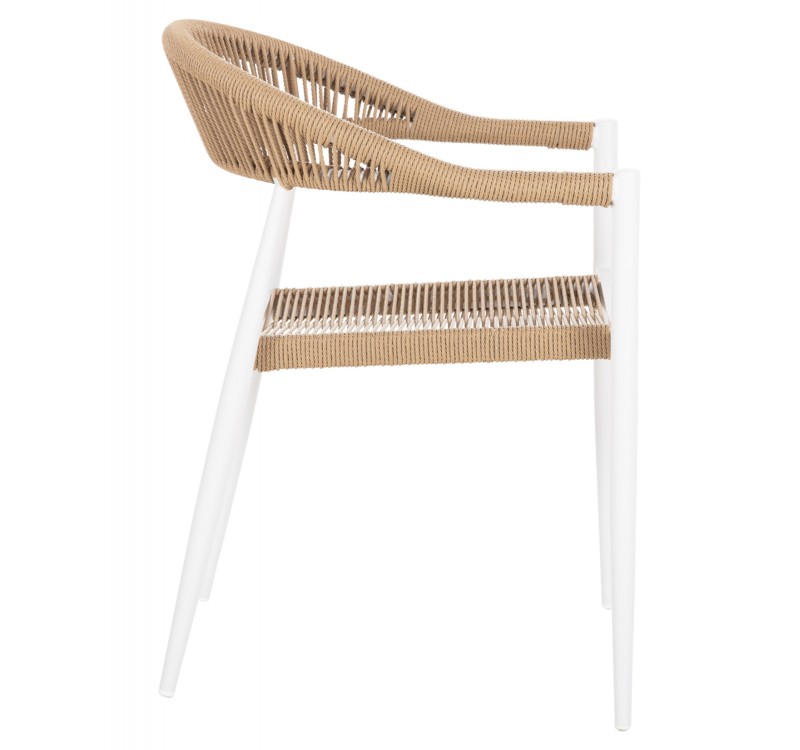 ΠΟΛΥΘΡΟΝΑ ΑΛΟΥΜΙΝΙΟΥ GRET HM5854.01 ΛΕΥΚΗ PE RATTAN ΜΠΕΖ 56x55,5x78Υεκ.