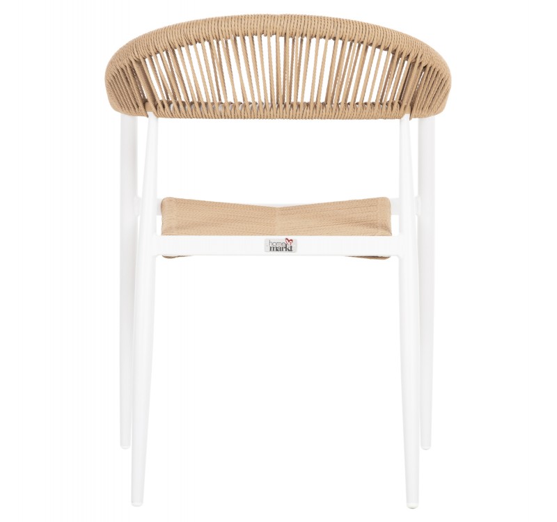 ΠΟΛΥΘΡΟΝΑ ΑΛΟΥΜΙΝΙΟΥ GRET HM5854.01 ΛΕΥΚΗ PE RATTAN ΜΠΕΖ 56x55,5x78Υεκ.