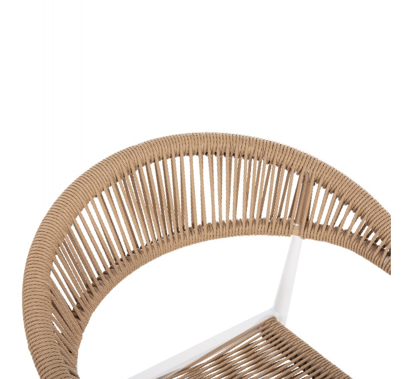 ΠΟΛΥΘΡΟΝΑ ΑΛΟΥΜΙΝΙΟΥ GRET HM5854.01 ΛΕΥΚΗ PE RATTAN ΜΠΕΖ 56x55,5x78Υεκ.