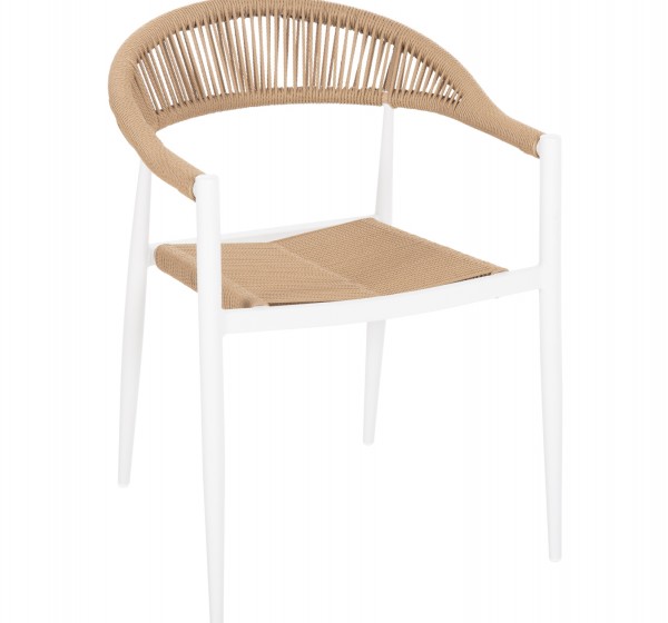 ΠΟΛΥΘΡΟΝΑ ΑΛΟΥΜΙΝΙΟΥ GRET HM5854.01 ΛΕΥΚΗ PE RATTAN ΜΠΕΖ 56x55,5x78Υεκ.