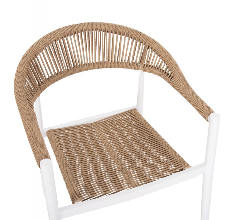 ΠΟΛΥΘΡΟΝΑ ΑΛΟΥΜΙΝΙΟΥ GRET HM5854.01 ΛΕΥΚΗ PE RATTAN ΜΠΕΖ 56x55,5x78Υεκ.