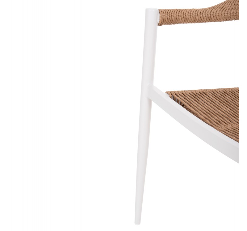 ΠΟΛΥΘΡΟΝΑ ΑΛΟΥΜΙΝΙΟΥ GRET HM5854.01 ΛΕΥΚΗ PE RATTAN ΜΠΕΖ 56x55,5x78Υεκ.