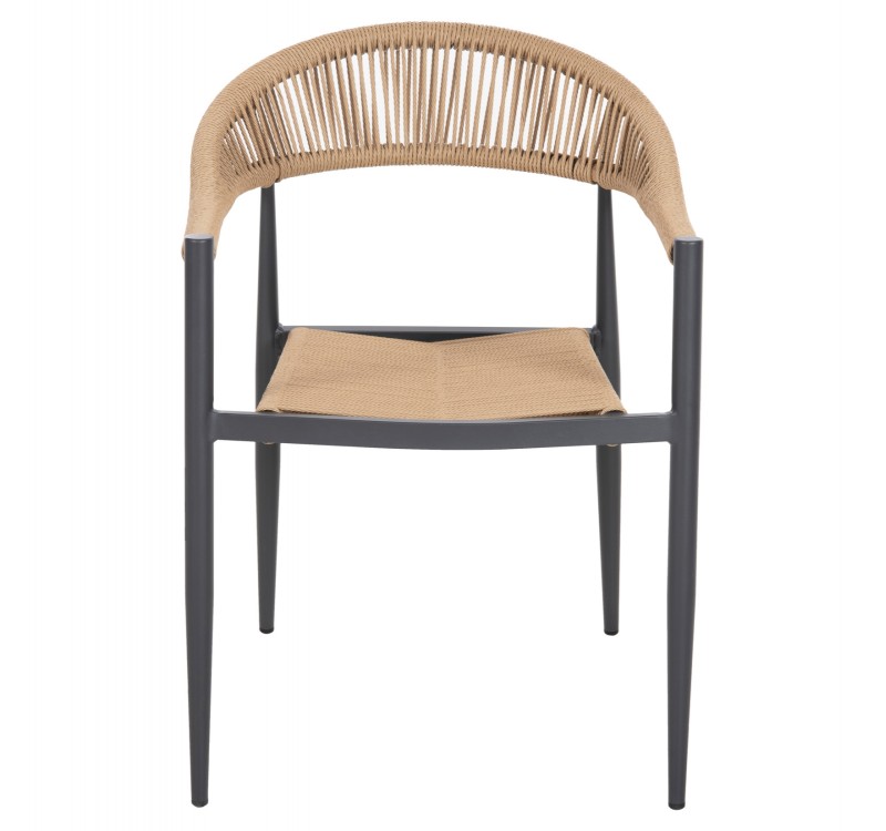 ΠΟΛΥΘΡΟΝΑ ΑΛΟΥΜΙΝΙΟΥ GRET HM5854.02 ΑΝΘΡΑΚΙ PΕ RATTAN ΜΠΕΖ 56x55,5x78Υ εκ.