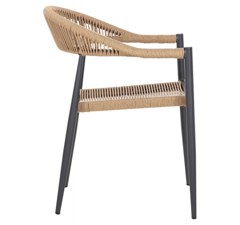 ΠΟΛΥΘΡΟΝΑ ΑΛΟΥΜΙΝΙΟΥ GRET HM5854.02 ΑΝΘΡΑΚΙ PΕ RATTAN ΜΠΕΖ 56x55,5x78Υ εκ.