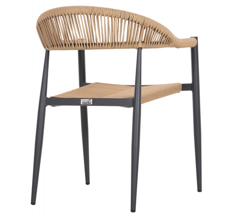 ΠΟΛΥΘΡΟΝΑ ΑΛΟΥΜΙΝΙΟΥ GRET HM5854.02 ΑΝΘΡΑΚΙ PΕ RATTAN ΜΠΕΖ 56x55,5x78Υ εκ.