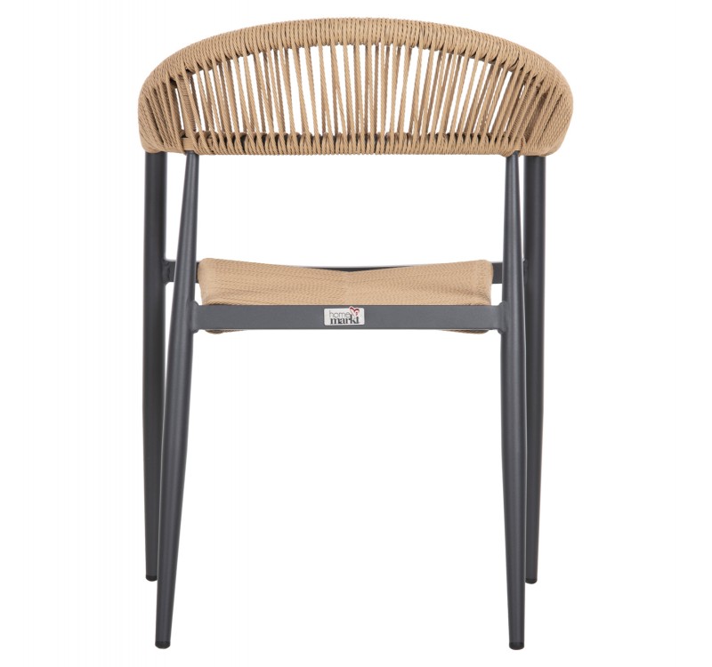 ΠΟΛΥΘΡΟΝΑ ΑΛΟΥΜΙΝΙΟΥ GRET HM5854.02 ΑΝΘΡΑΚΙ PΕ RATTAN ΜΠΕΖ 56x55,5x78Υ εκ.