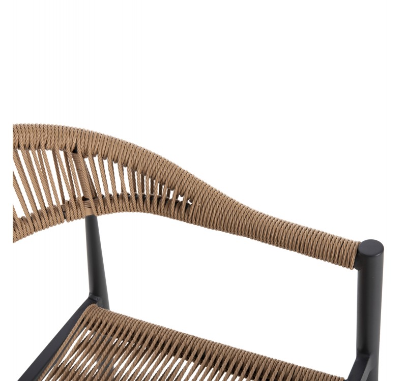 ΠΟΛΥΘΡΟΝΑ ΑΛΟΥΜΙΝΙΟΥ GRET HM5854.02 ΑΝΘΡΑΚΙ PΕ RATTAN ΜΠΕΖ 56x55,5x78Υ εκ.