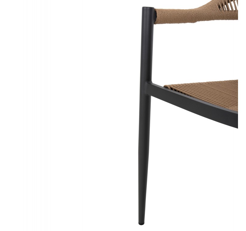 ΠΟΛΥΘΡΟΝΑ ΑΛΟΥΜΙΝΙΟΥ GRET HM5854.02 ΑΝΘΡΑΚΙ PΕ RATTAN ΜΠΕΖ 56x55,5x78Υ εκ.