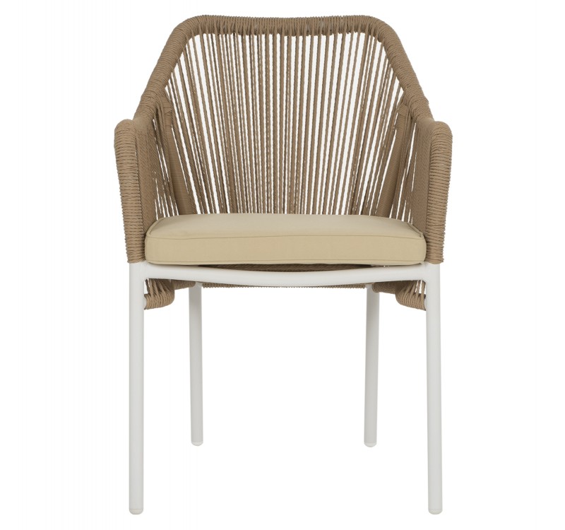 ΠΟΛΥΘΡΟΝΑ ΑΛΟΥΜΙΝΙΟΥ LOKKI HM5855.01 ΛΕΥΚΟ ΜΕ ΣΧΟΙΝΙ WICKER PE ΜΠΕΖ 56x66x82Υ εκ.