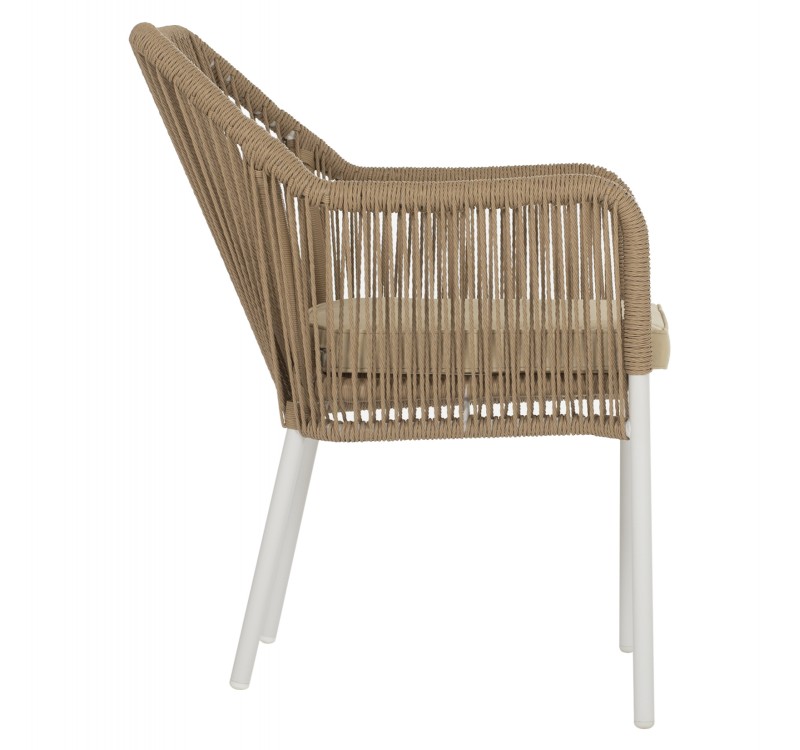 ΠΟΛΥΘΡΟΝΑ ΑΛΟΥΜΙΝΙΟΥ LOKKI HM5855.01 ΛΕΥΚΟ ΜΕ ΣΧΟΙΝΙ WICKER PE ΜΠΕΖ 56x66x82Υ εκ.