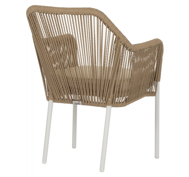 ΠΟΛΥΘΡΟΝΑ ΑΛΟΥΜΙΝΙΟΥ LOKKI HM5855.01 ΛΕΥΚΟ ΜΕ ΣΧΟΙΝΙ WICKER PE ΜΠΕΖ 56x66x82Υ εκ.