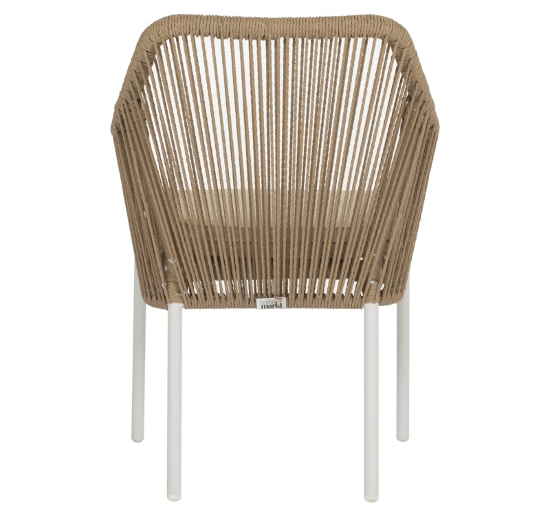 ΠΟΛΥΘΡΟΝΑ ΑΛΟΥΜΙΝΙΟΥ LOKKI HM5855.01 ΛΕΥΚΟ ΜΕ ΣΧΟΙΝΙ WICKER PE ΜΠΕΖ 56x66x82Υ εκ.