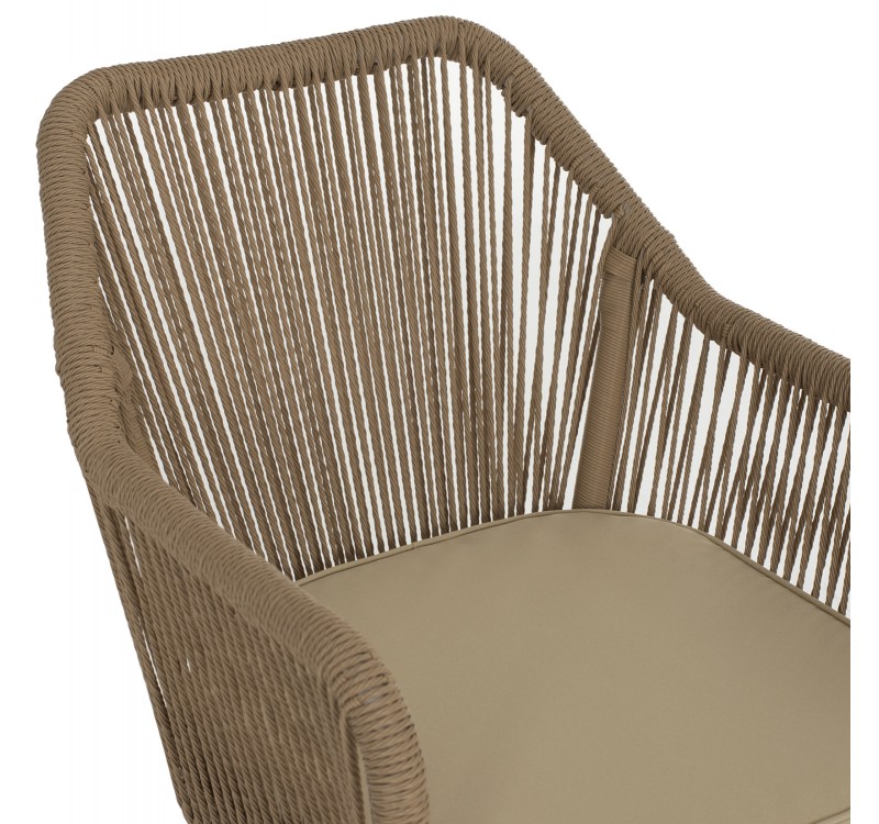 ΠΟΛΥΘΡΟΝΑ ΑΛΟΥΜΙΝΙΟΥ LOKKI HM5855.01 ΛΕΥΚΟ ΜΕ ΣΧΟΙΝΙ WICKER PE ΜΠΕΖ 56x66x82Υ εκ.