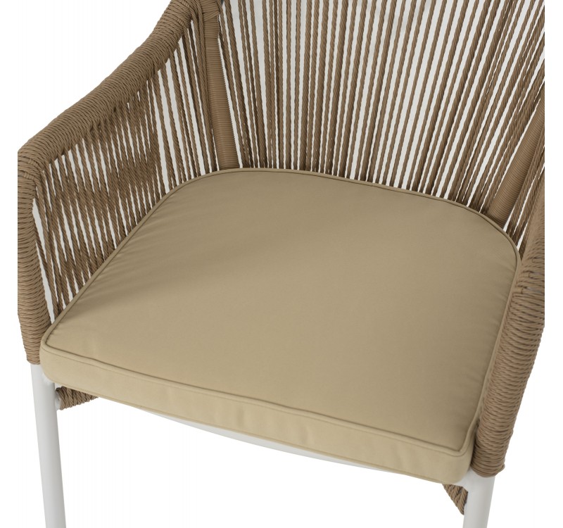 ΠΟΛΥΘΡΟΝΑ ΑΛΟΥΜΙΝΙΟΥ LOKKI HM5855.01 ΛΕΥΚΟ ΜΕ ΣΧΟΙΝΙ WICKER PE ΜΠΕΖ 56x66x82Υ εκ.