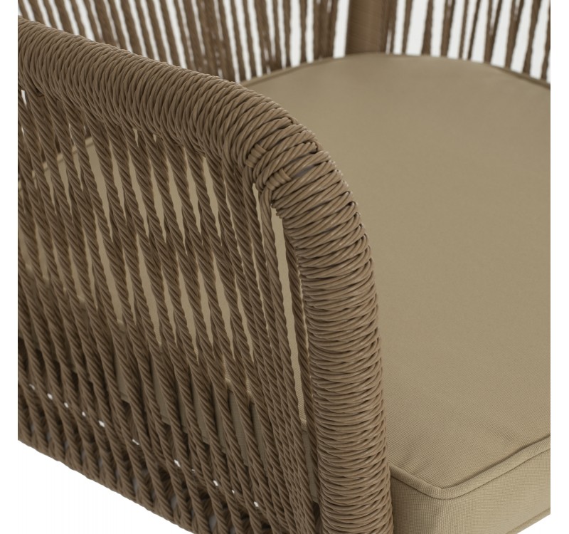 ΠΟΛΥΘΡΟΝΑ ΑΛΟΥΜΙΝΙΟΥ LOKKI HM5855.01 ΛΕΥΚΟ ΜΕ ΣΧΟΙΝΙ WICKER PE ΜΠΕΖ 56x66x82Υ εκ.