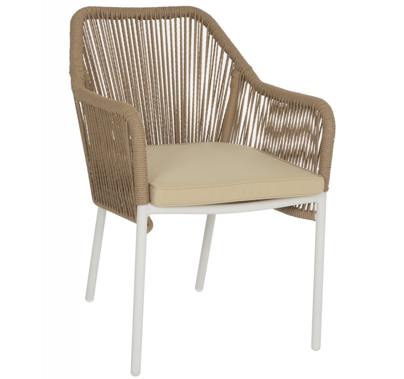 ΠΟΛΥΘΡΟΝΑ ΑΛΟΥΜΙΝΙΟΥ LOKKI HM5855.01 ΛΕΥΚΟ ΜΕ ΣΧΟΙΝΙ WICKER PE ΜΠΕΖ 56x66x82Υ εκ.