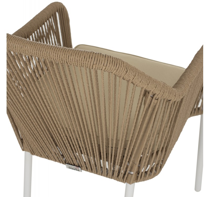 ΠΟΛΥΘΡΟΝΑ ΑΛΟΥΜΙΝΙΟΥ LOKKI HM5855.01 ΛΕΥΚΟ ΜΕ ΣΧΟΙΝΙ WICKER PE ΜΠΕΖ 56x66x82Υ εκ.