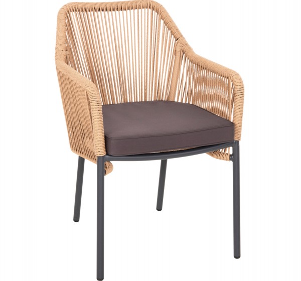 ΠΟΛΥΘΡΟΝΑ ΑΛΟΥΜΙΝΙΟΥ LOKKI HM5855.02 ΑΝΘΡΑΚΙ ΜΕ ΣΧΟΙΝΙ WICKER PE 56x66x82Υ εκ.