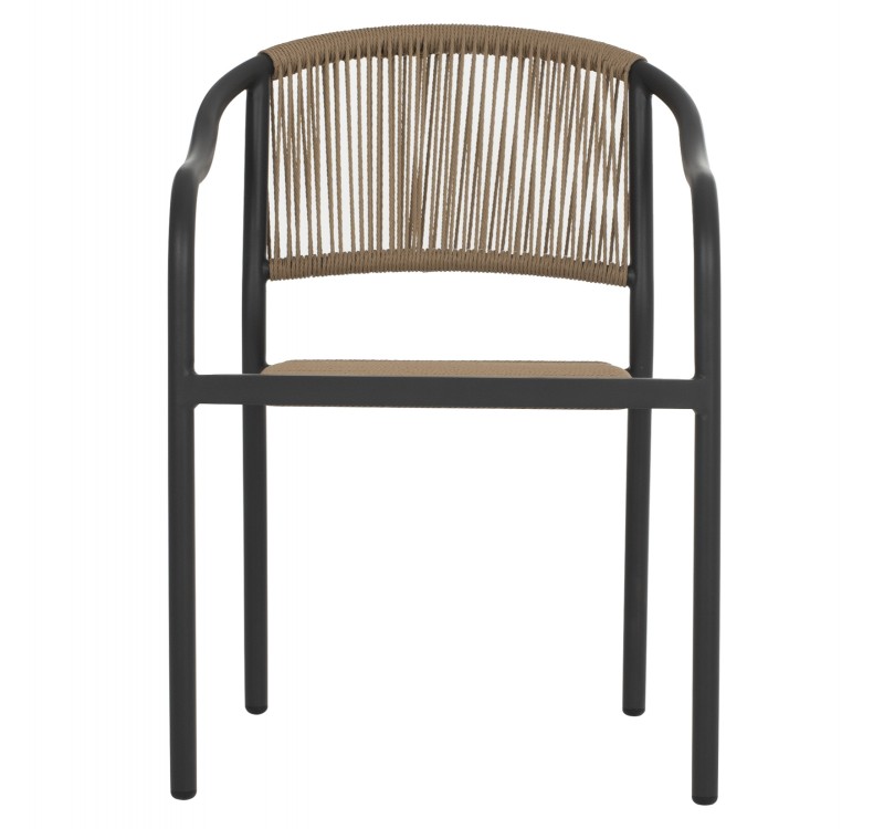 ΠΟΛΥΘΡΟΝΑ ΑΛΟΥΜΙΝΙΟΥ HM5856.02 ΑΝΘΡΑΚΙ ΜΕ ΣΧΟΙΝΙ PE WICKER 57x63x80 εκ.