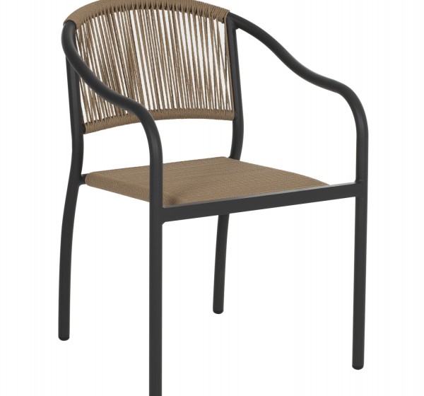 ΠΟΛΥΘΡΟΝΑ ΑΛΟΥΜΙΝΙΟΥ HM5856.02 ΑΝΘΡΑΚΙ ΜΕ ΣΧΟΙΝΙ PE WICKER 57x63x80 εκ.