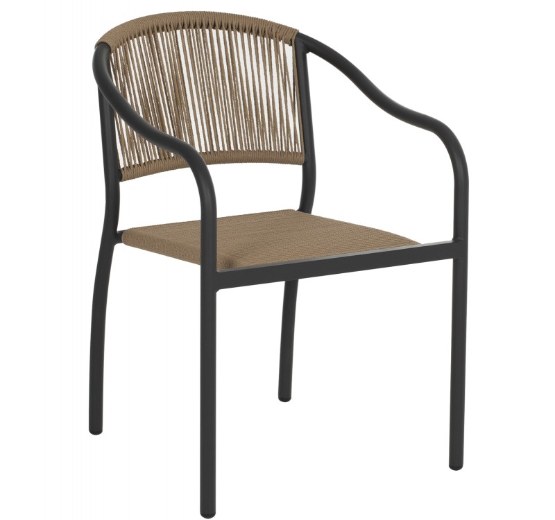 ΠΟΛΥΘΡΟΝΑ ΑΛΟΥΜΙΝΙΟΥ HM5856.02 ΑΝΘΡΑΚΙ ΜΕ ΣΧΟΙΝΙ PE WICKER 57x63x80 εκ.