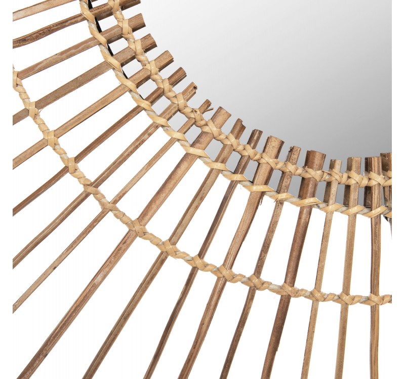 ΚΑΘΡΕΠΤΗΣ ΣΤΡΟΓΓΥΛΟΣ ΜΕ ΠΛΑΙΣΙΟ ΑΠΟ STICKS ΚΟΚΟΦΟΙΝΙΚΑ ΣΕ ΧΡΩΜΑ ΦΥΣΙΚΟ Φ85 εκ.HM7733