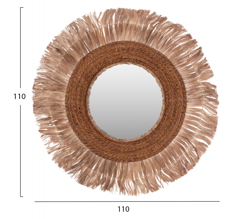ΚΑΘΡΕΠΤΗΣ ΣΤΡΟΓΓΥΛΟΣ ΜΕ ΠΛΑΙΣΙΟ ΙΝΕΣ ΑΜΠΑΚΑ ΣΕ ΧΡΩΜΑ ΦΥΣΙΚΟ 110x5x110Υεκ.HM7740