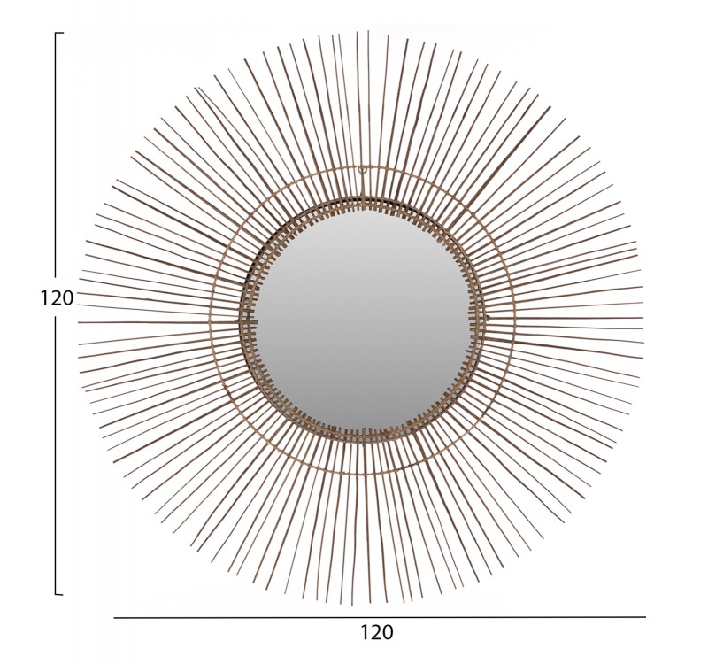 ΚΑΘΡΕΠΤΗΣ ΤΟΙΧΟΥ ΣΤΡΟΓΓΥΛΟΣ ΜΕ STICKS ΚΟΚΟΦΟΙΝΙΚΑ ΣΕ ΦΥΣΙΚΟ 120x4x120Yεκ.HM7732