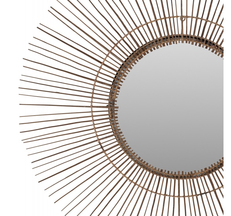 ΚΑΘΡΕΠΤΗΣ ΤΟΙΧΟΥ ΣΤΡΟΓΓΥΛΟΣ ΜΕ STICKS ΚΟΚΟΦΟΙΝΙΚΑ ΣΕ ΦΥΣΙΚΟ 120x4x120Yεκ.HM7732