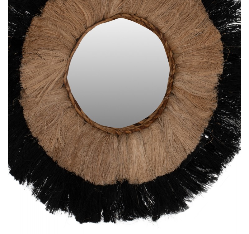 ΚΑΘΡΕΠΤΗΣ ΤΟΙΧΟΥ ΣΤΡΟΓΓΥΛΟΣ ΑΠΟ ΙΝΕΣ ΚΑΝΝΑΒΗΣ ΜΑΝΙΛΑΣ ΣΕ ΧΡΩΜΑ ΦΥΣΙΚΟ ΜΑΥΡΟ 70x4x70Υεκ.HM7737