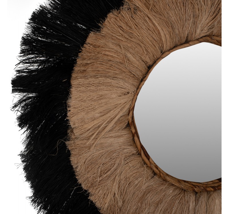 ΚΑΘΡΕΠΤΗΣ ΤΟΙΧΟΥ ΣΤΡΟΓΓΥΛΟΣ ΑΠΟ ΙΝΕΣ ΚΑΝΝΑΒΗΣ ΜΑΝΙΛΑΣ ΣΕ ΧΡΩΜΑ ΦΥΣΙΚΟ ΜΑΥΡΟ 70x4x70Υεκ.HM7737