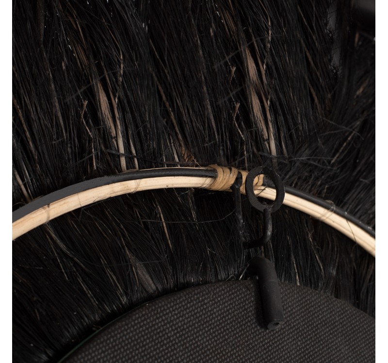 ΚΑΘΡΕΠΤΗΣ ΤΟΙΧΟΥ ΣΤΡΟΓΓΥΛΟΣ ΑΠΟ ΙΝΕΣ ΚΑΝΝΑΒΗΣ ΜΑΝΙΛΑΣ ΣΕ ΧΡΩΜΑ ΦΥΣΙΚΟ ΜΑΥΡΟ 70x4x70Υεκ.HM7737