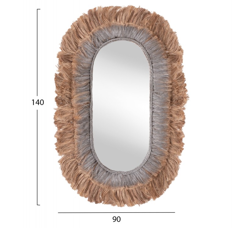 ΚΑΘΡΕΠΤΗΣ ΤΟΙΧΟΥ ΟΒΑΛ ΑΠΟ ΙΝΕΣ ΑΜΠΑΚΑ ΣΕ ΧΡΩΜΑ ΦΥΣΙΚΟ & ΑΣΗΜΙ 90x5x140Yεκ.HM7738