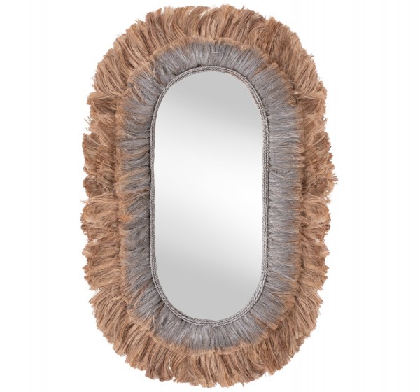 ΚΑΘΡΕΠΤΗΣ ΤΟΙΧΟΥ ΟΒΑΛ ΑΠΟ ΙΝΕΣ ΑΜΠΑΚΑ ΣΕ ΧΡΩΜΑ ΦΥΣΙΚΟ & ΑΣΗΜΙ 90x5x140Yεκ.HM7738