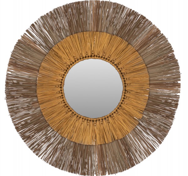 ΚΑΘΡΕΠΤΗΣ ΤΟΙΧΟΥ ΣΤΡΟΓΓΥΛΟΣ ΠΛΑΙΣΙΟ MENDONG GRASS ΣΕ ΧΡΩΜΑ ΦΥΣΙΚΟ ΧΡΥΣΟ Φ70εκ.HM7800