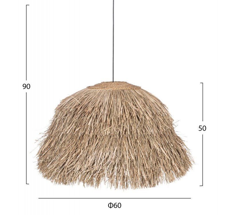 ΦΩΤΙΣΤΙΚΟ ΟΡΟΦΗΣ ΜΕ ΣΧΗΜΑ ΘΑΜΝΟΥ ΑΠΟ PANDAN GRASS ΣΕ ΦΥΣΙΚΟ HM7775 60x60x50Yεκ.