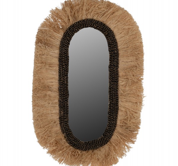 ΚΑΘΡΕΠΤΗΣ ΤΟΙΧΟΥ ΟΒΑΛ ΑΠΟ ΙΝΕΣ ΣΙΖΑΛ ΣΕ ΧΡΩΜΑ ΦΥΣΙΚΟ ΜΑΥΡΟ 55x4x90Yεκ.HM7745